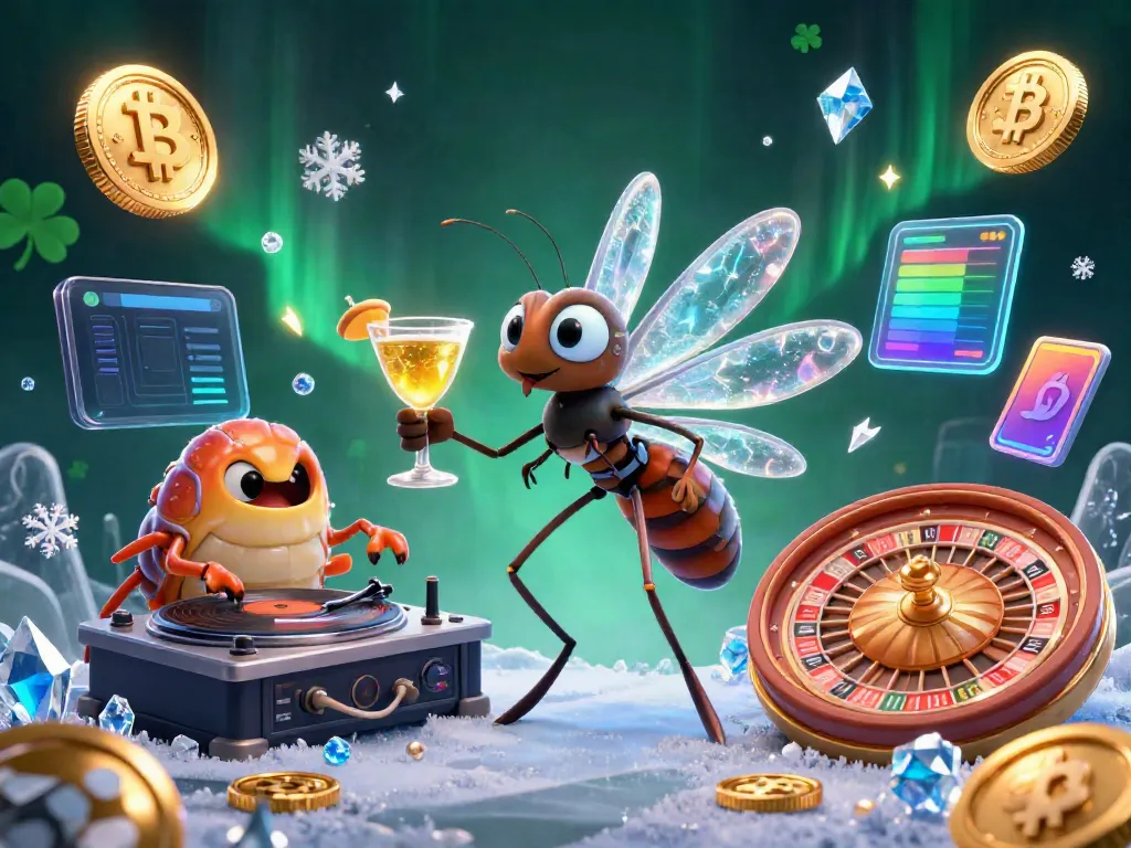 Experience thrilling slot action in a vibrant casino scene featuring a unique mosquito mascot and exciting game elements.