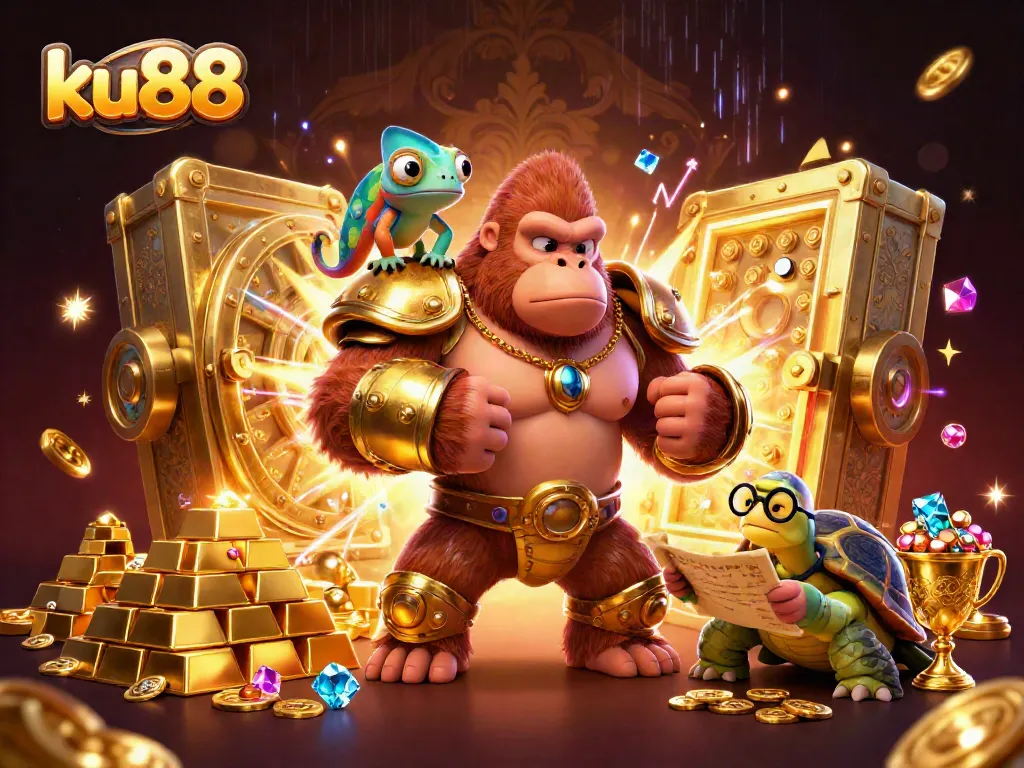 Experience the excitement of ku88 as a powerful gorilla king commands the casino scene with treasure and luck.