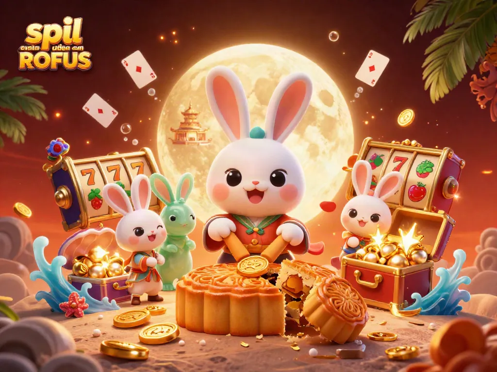 Experience thrilling action at spil casino uden om ROFUS with dynamic slot reels and a vibrant moonlit scene.