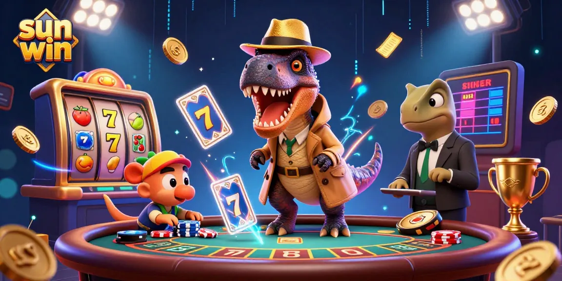 Engage in thrilling gameplay with sun win at a blackjack table featuring a clever velociraptor in disguise.