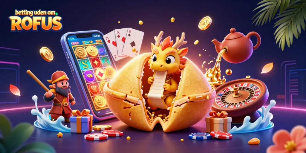 Engage in betting uden om ROFUS with vibrant casino elements, highlighting exciting gaming action.